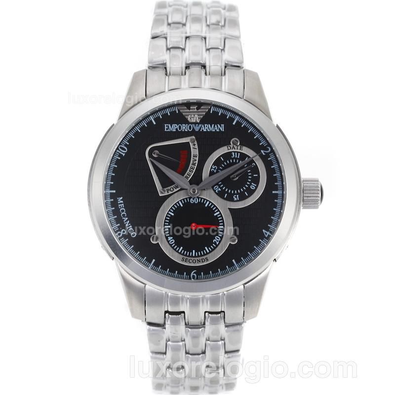 Emporio Armani Sport Working Power Reserve Automatic with Black Dial S/S