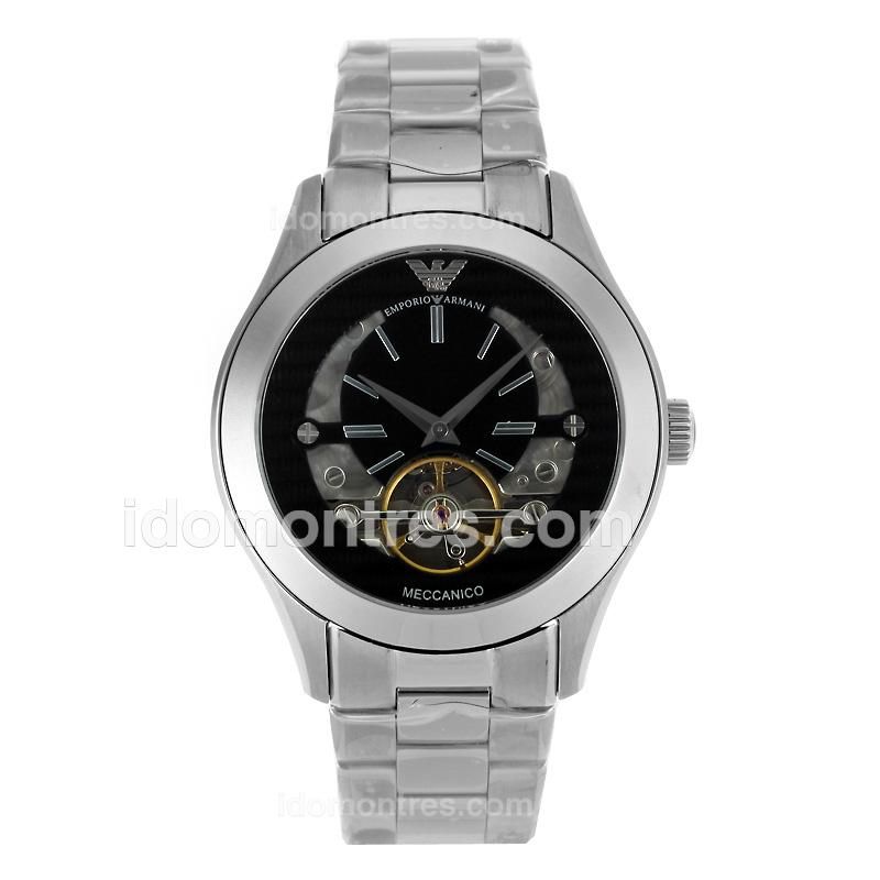 Emporio Armani Tourbillon Automatic with Black Dial S/S