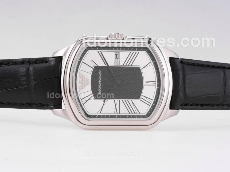 Emporio Armani with Black Dial-Roman Marking
