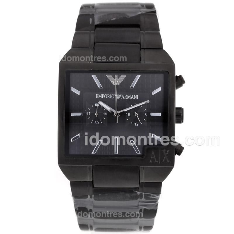 Emporio Armani Working Chronograph Full PVD with Black Dial