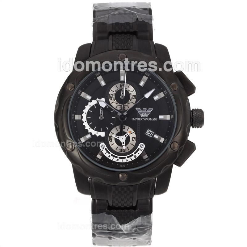 Emporio Armani Working Chronograph Full PVD with Black Dial