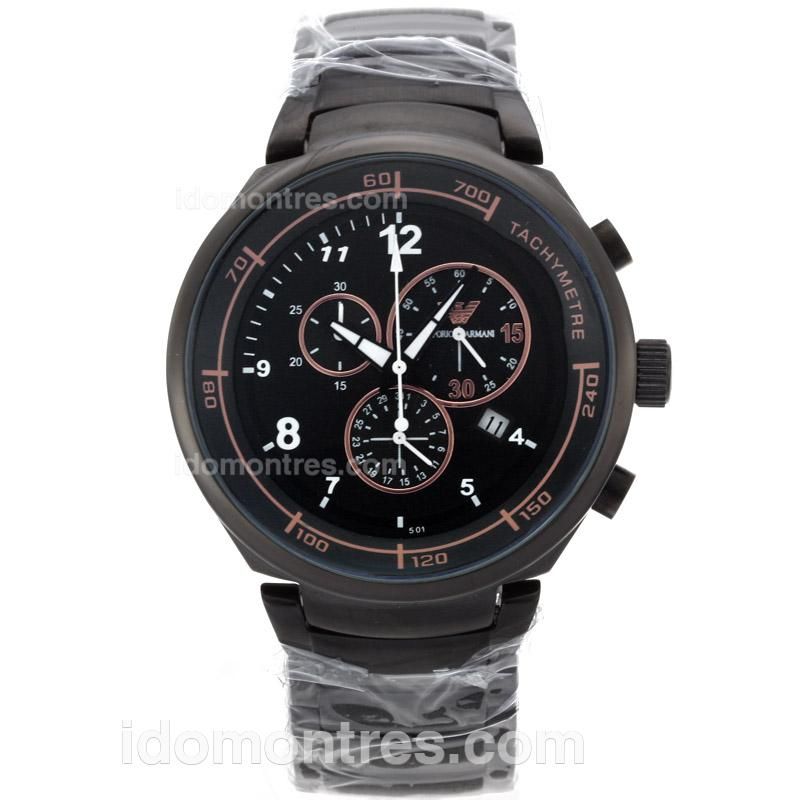 Emporio Armani Working Chronograph Full PVD with Black Dial