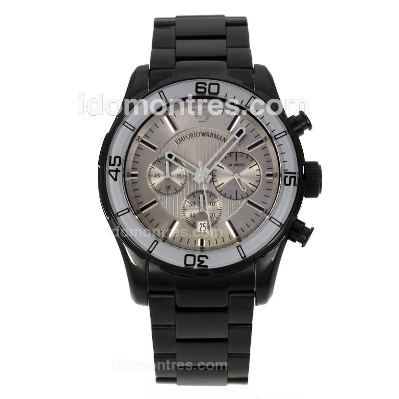 Emporio Armani Working Chronograph Full PVD with Grey Dial