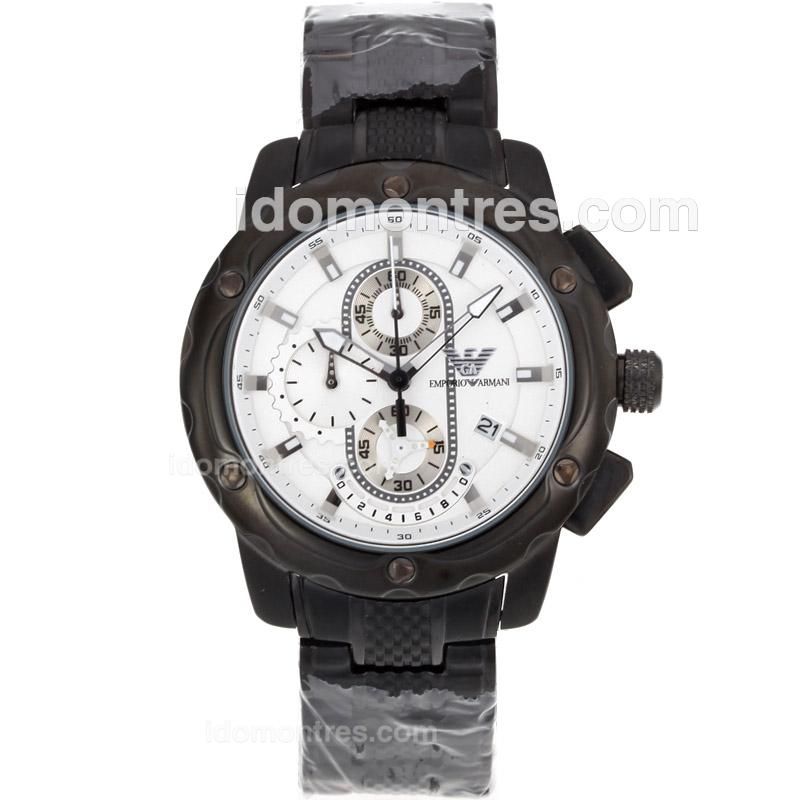 Emporio Armani Working Chronograph Full PVD with White Dial