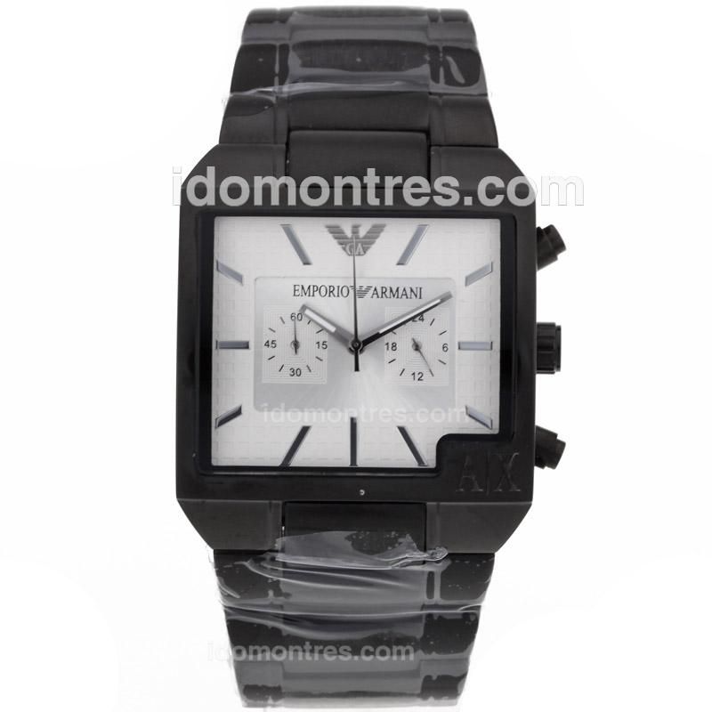 Emporio Armani Working Chronograph Full PVD with White Dial
