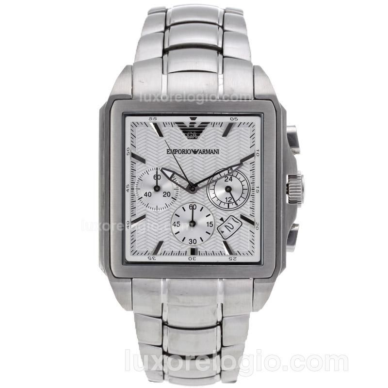 Emporio Armani Working Chronograph with White Dial S/S