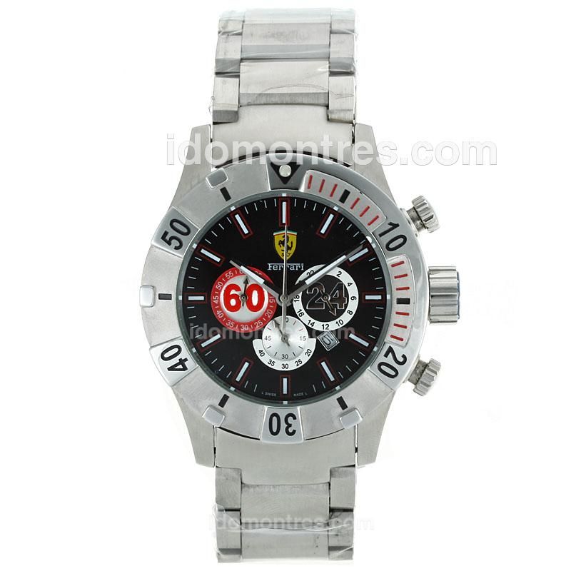 Ferrari Working Chronograph with Black Dial S/S