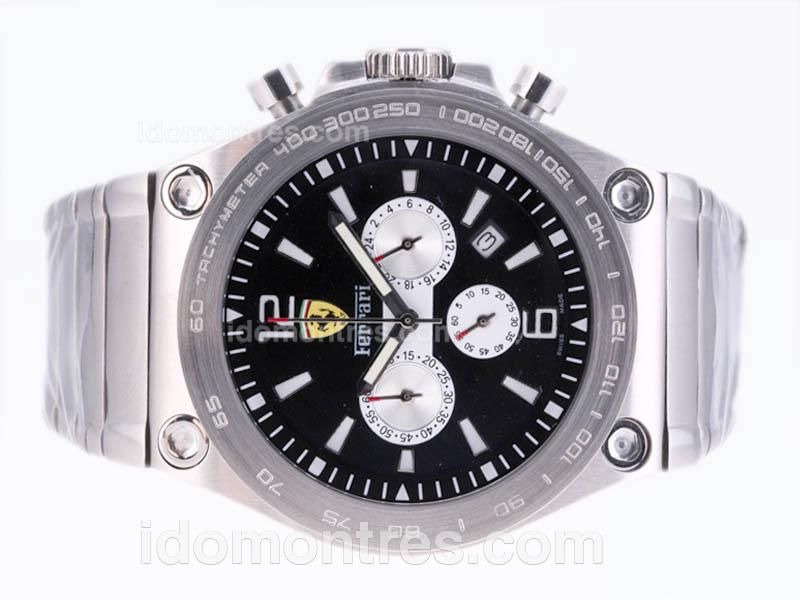 Ferrari Working Chronograph with Black Dial-Sapphire Crystal