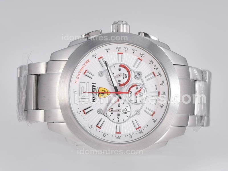 Ferrari Working Chronograph with White Dial