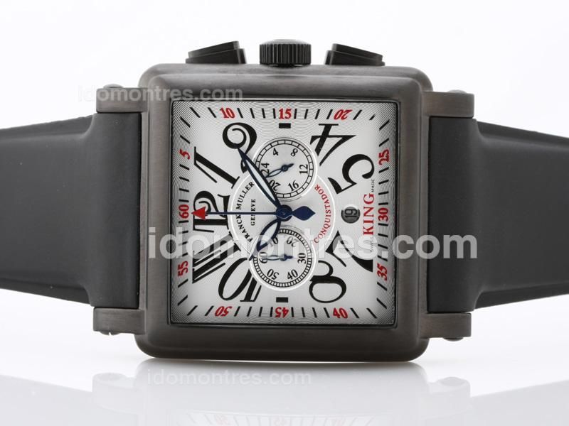 Frank Muller Cortez Conquistador King Working Chronograph PVD Case with White Dial