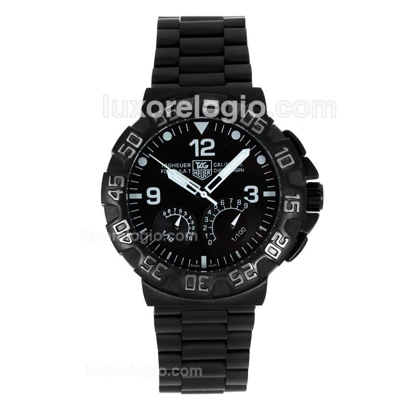 Tag Heuer Formula 1 Flyback Function Working Automatic Full PVD with Black Dial