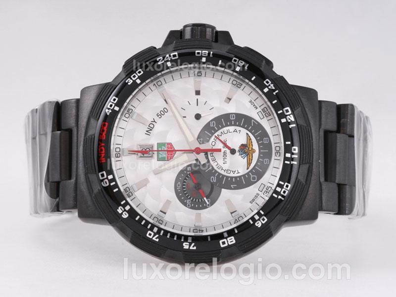 Tag Heuer Formula 1 Grande Date Working Chronograph Full PVD with White Dial-Indy 500 New Version
