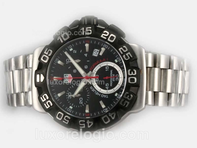 Tag Heuer Formula 1 Swiss ETA Movement Working Chronograph with Black Dial