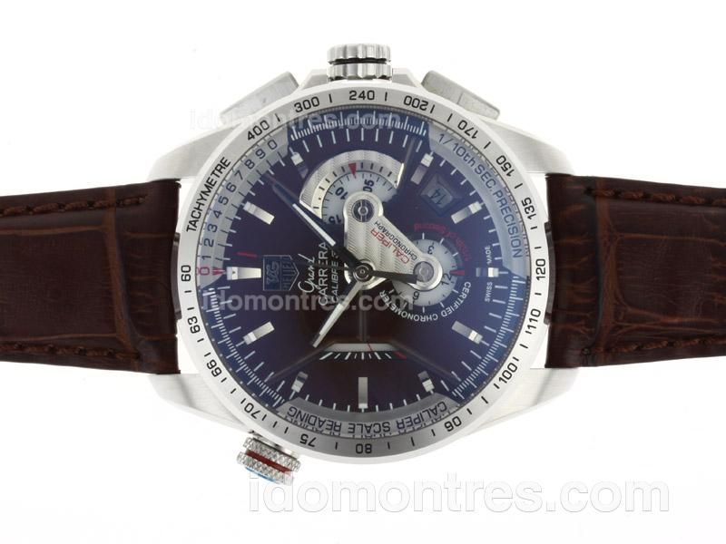Tag Heuer Grand Carrera Calibre 36 Chronograph Swiss Valjoux 7750 Movement with Brown Dial-Leather Strap
