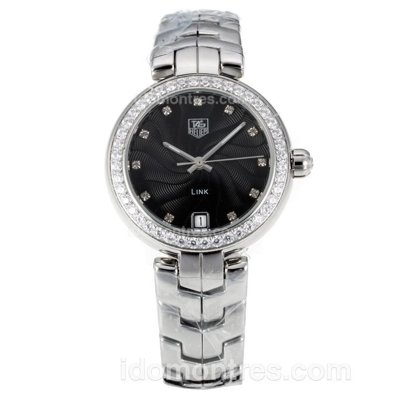 Tag Heuer Link Diamond Bezel with Black Dial S/S