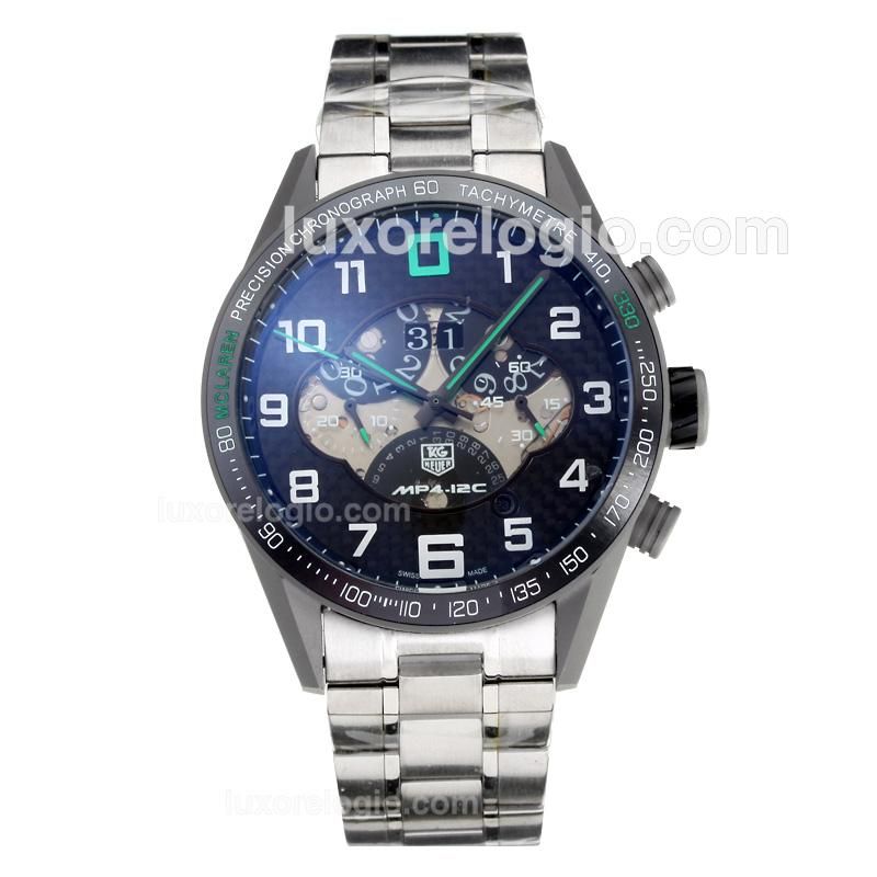 Tag Heuer McLaren MP4 12C Automatic Ceramic Bezel with Black Dial-Sky Blue Needle