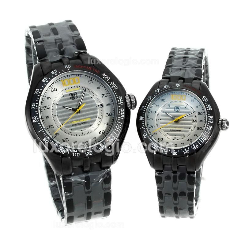Tag Heuer Mikrotimer 1000 Full PVD with Silver Dial-Couple Watch