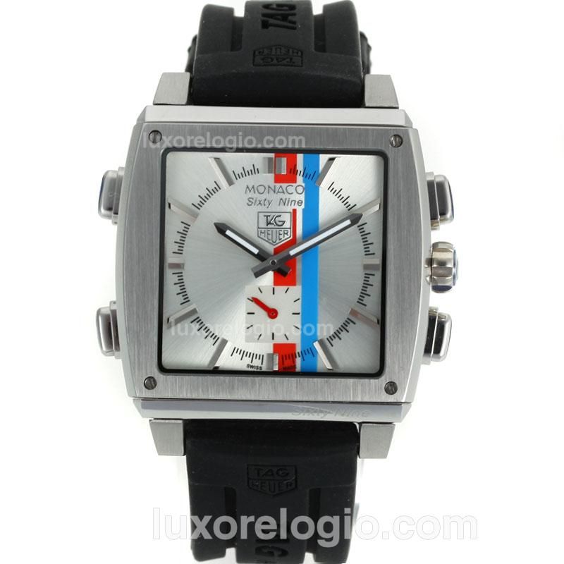 Tag Heuer Monaco Sixty Nine Microtimer Digital with Silver Dial-New Version