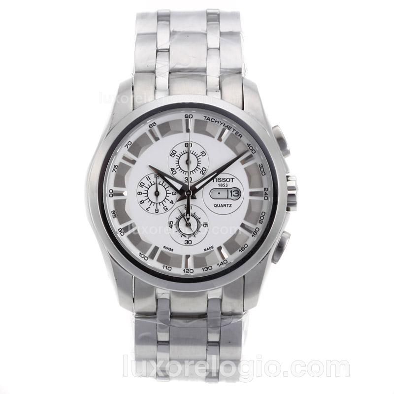 Tissot Sport Working Chronograph with Whtie Dial S/S