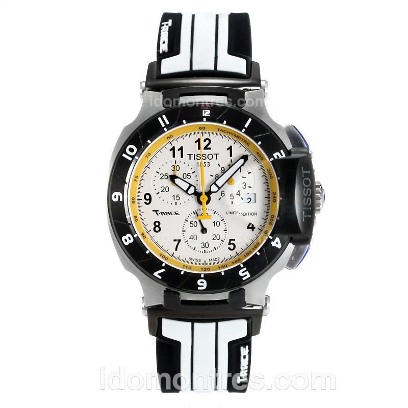 Tissot T-Race Thomas Luthi 2012 Working Chronograph PVD Bezel with White Dial-Limited Edition