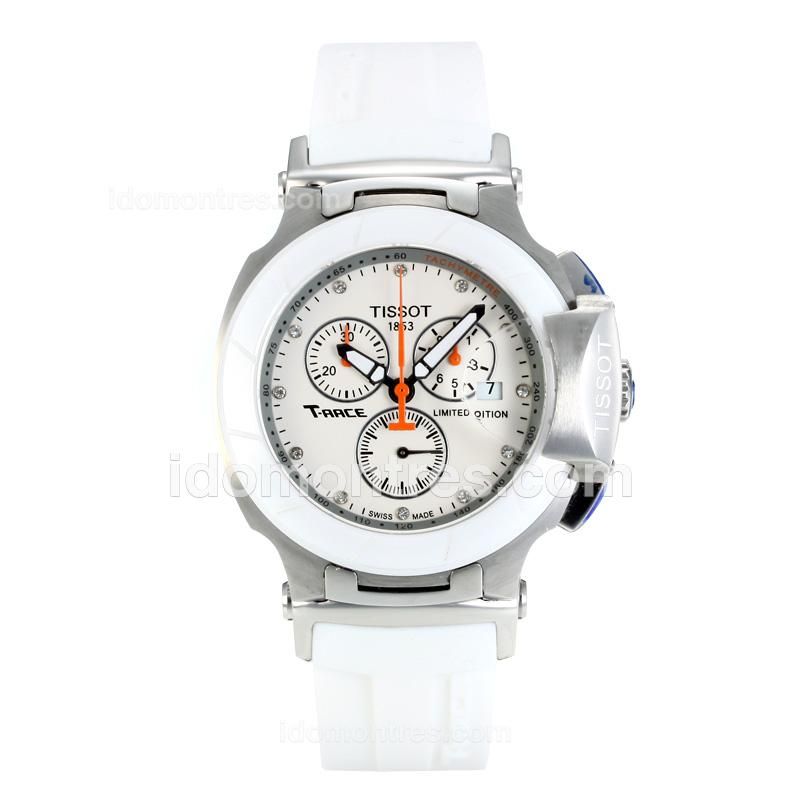 Tissot T-Race Thomas Luthi 2012 Working Chronograph with White Bezel and Dial-Limited Edition