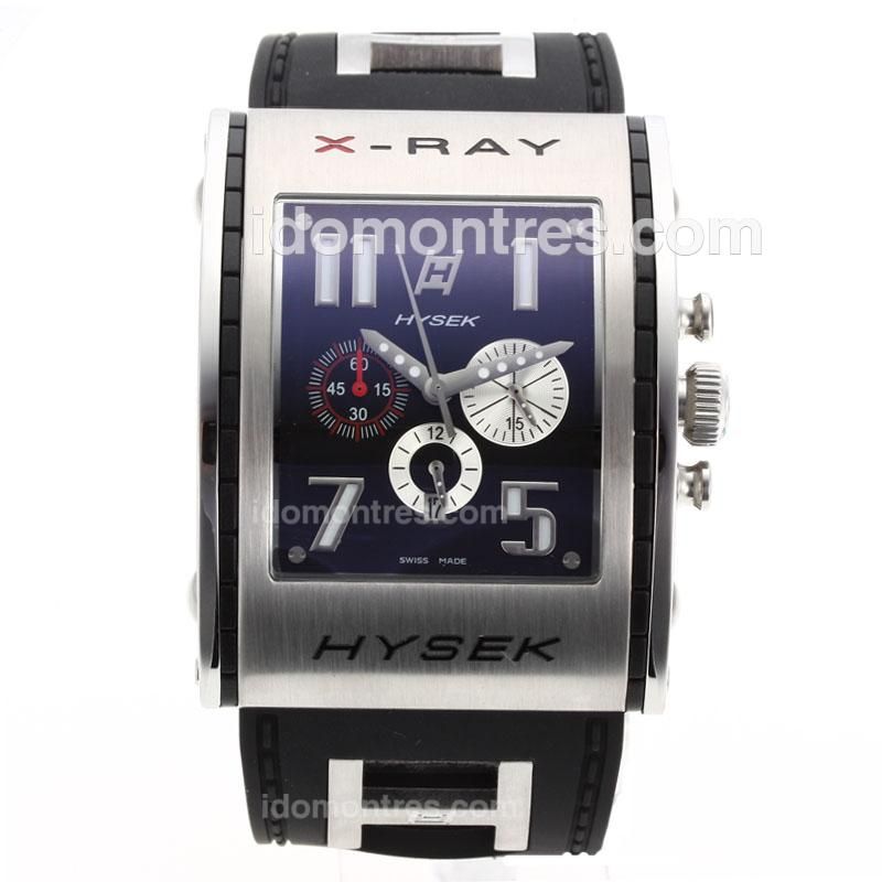 HYSEK X-Ray Working Chronograph with Black Dial-Rubber Strap