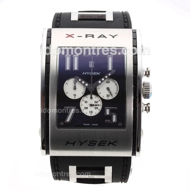 HYSEK X-Ray Working Chronograph with Black Dial-Rubber Strap