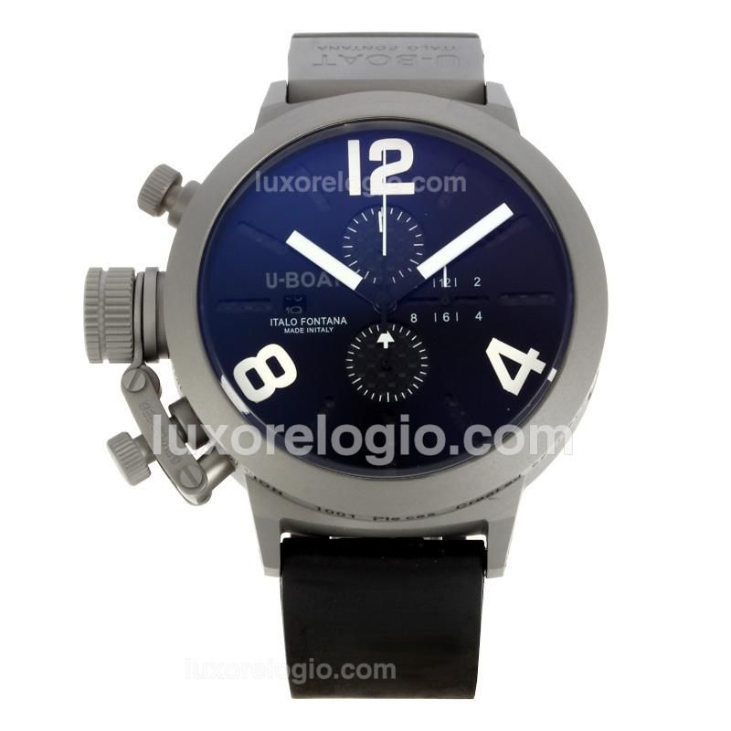 U-Boat Italo Fontana Working Chronograph Titanium Case with Black Dial-White Markers