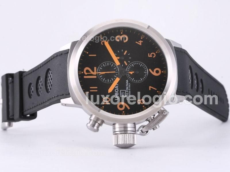 U-Boat Italo Fontana Working Chronograph with Orange Marking-Rubber Strap
