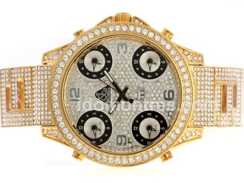 Jacob & Co Classic Five Time Zone Full Gold with Full Diamond