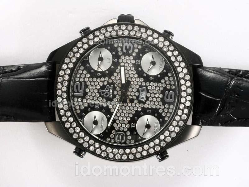 Jacob & Co Classic Five Time Zone PVD Case with Diamond Bezel and Dial
