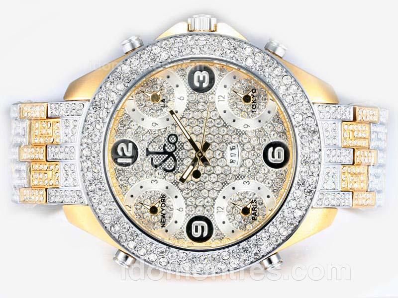 Jacob & Co Classic Five Time Zone Two Tone with Diamond Bezel