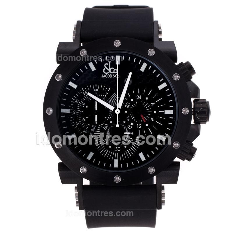 Jacob & Co Classic Working Chronograph PVD Case with Black Dial
