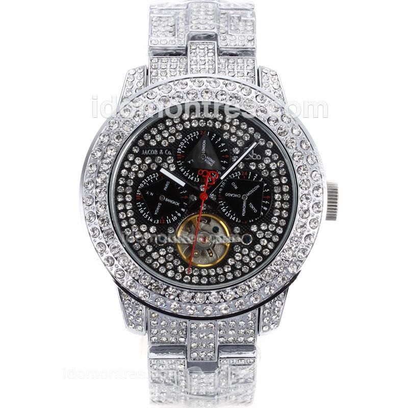 Jacob & Co Rainbow Tourbillon Automatic Full Diamond Case and White Diamond Dial