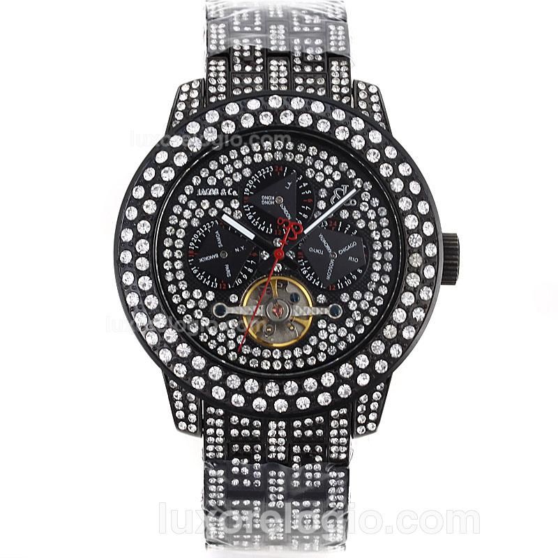 Jacob & Co Rainbow Tourbillon Automatic Full PVD with Diamond Case and Dial