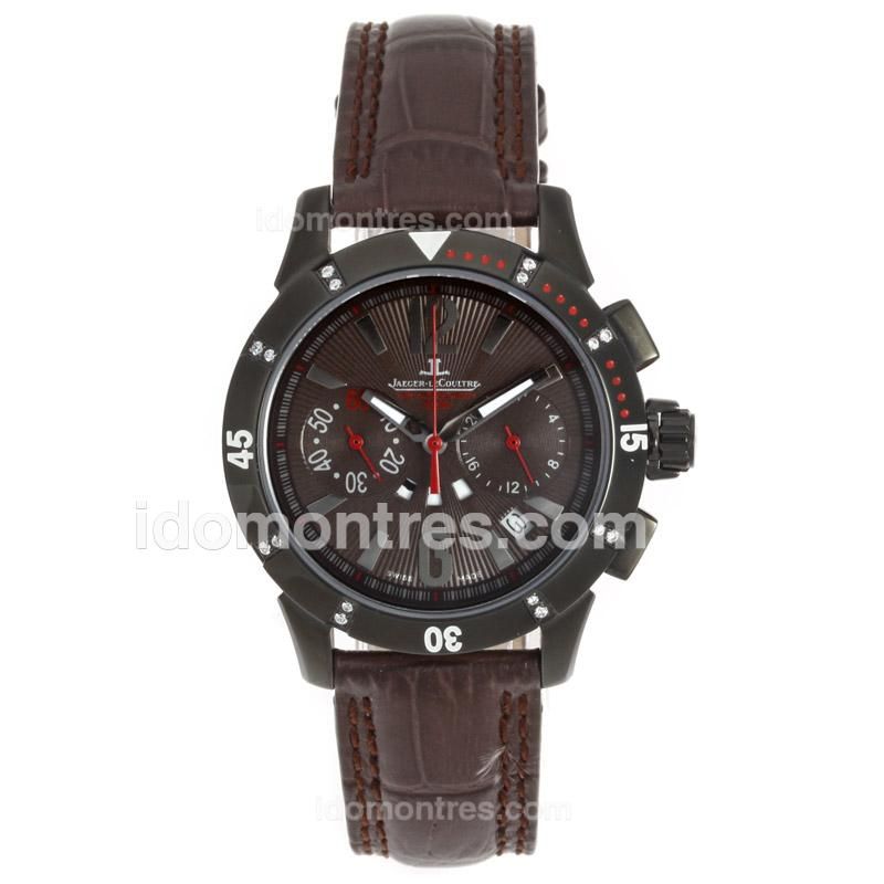 Jaeger Lecoultre Master Compressor Lady Diving Working Chrono PVD Case with Brown Dial