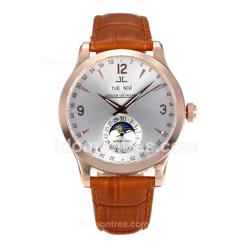 Jaeger-Lecoultre Master Control Rose Gold Case with Silver Dial-18K Gold Plated Movement