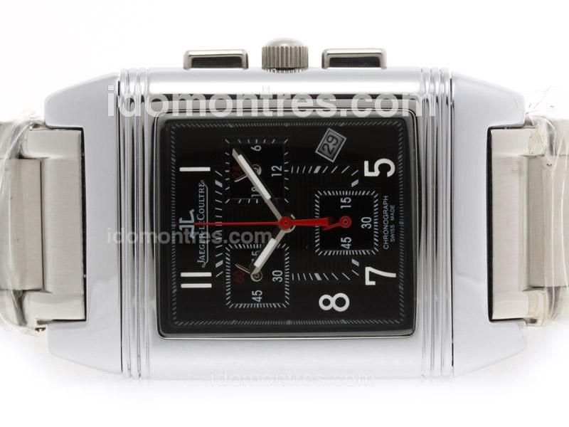 Jaeger-Lecoultre Reverso Working Chronogragh with Black Dial S/S