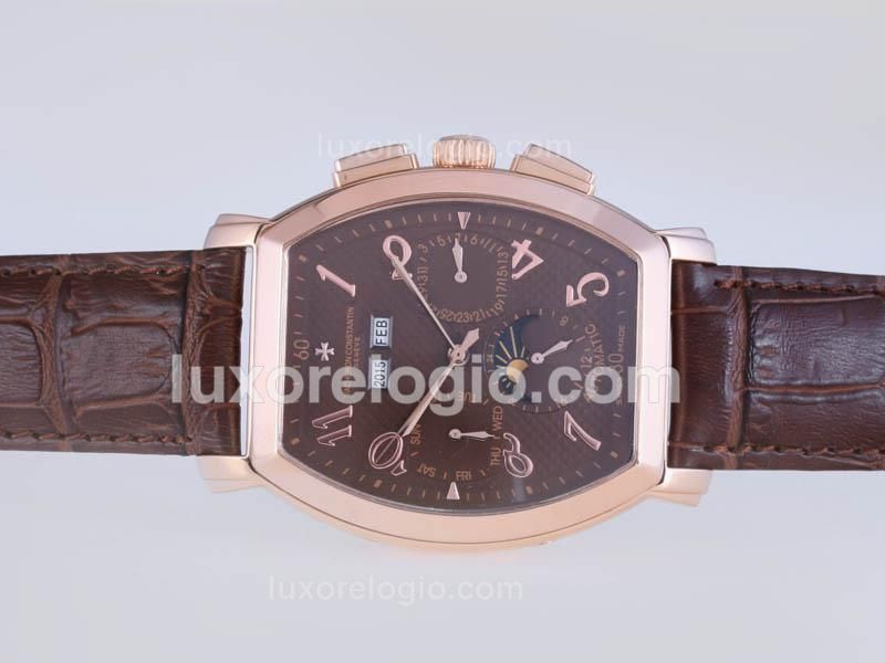Vacheron Constantin Perpetual Calendar Automatic Rose Gold Case with Brown Dial