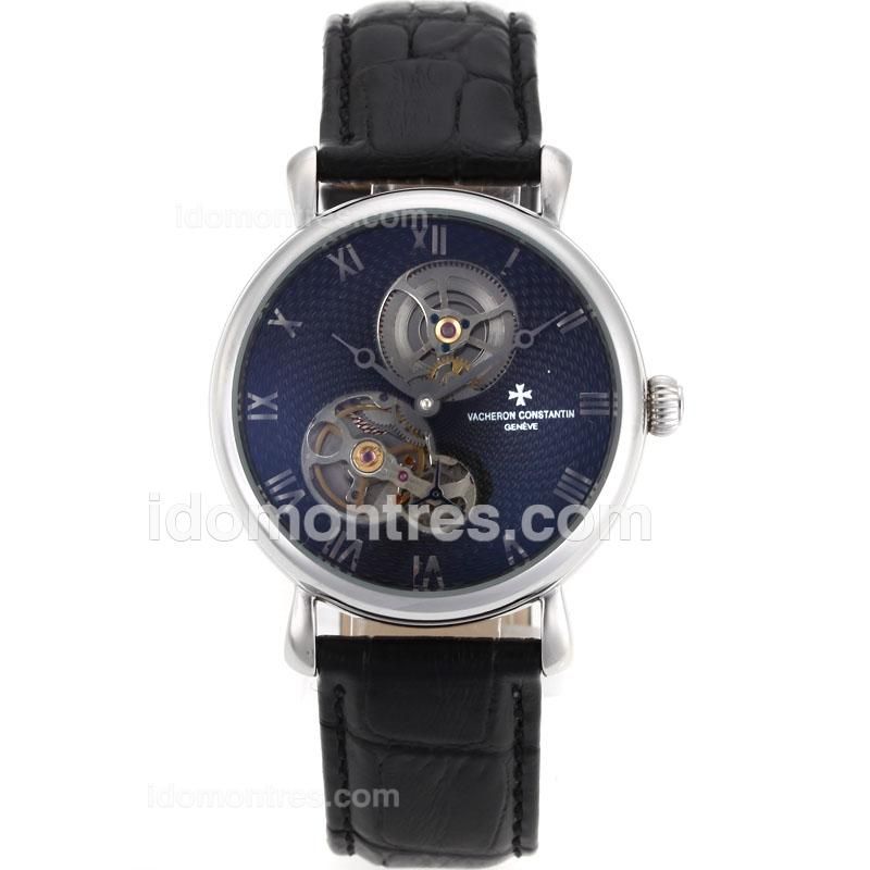 Vacheron Constantin Tourbillon Automatic with Black Dial-Leather Strap