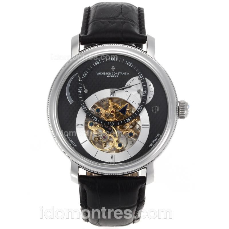 Vacheron Constantin Tourbillon Regulateur Automatic with Black Dial-Leather Strap