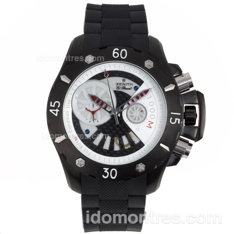 Zenith Defy Extreme Chrono Chronograph PVD Case with Carbon Fibre Style Dial - Rubber Strap