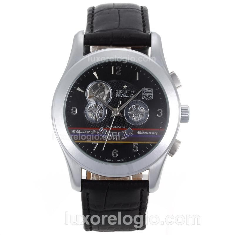 Zenith El Primero Chronomaster Automatic with Black Dial-Leather Strap