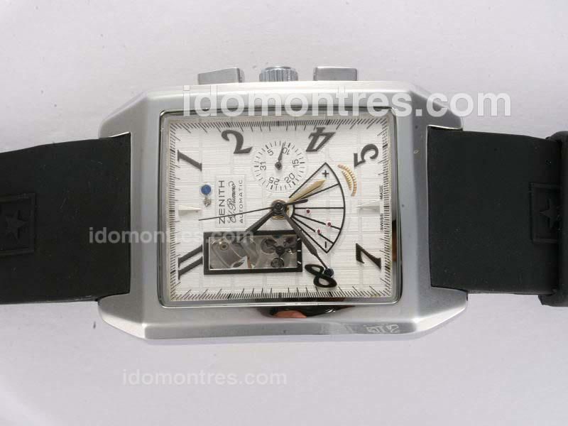 Zenith Grand Port Royal Open Automatic White Dial with Rubber Strap
