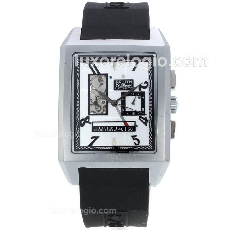 Zenith Grande Port Royal Open Mega Grande Date Automatic with White Dial-Rubber Strap
