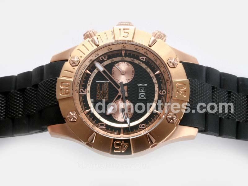 Zenith Split-Second Automatic Rose Gold Case with Black Dial