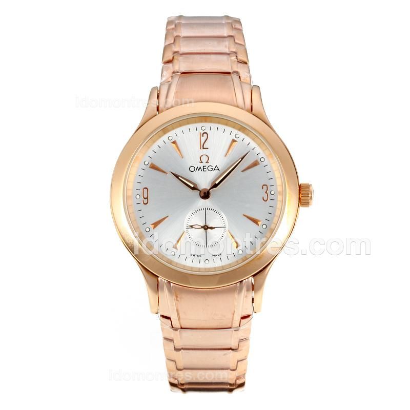 Omega Full Rose Gold Case with Silver Dial-Sixth Title Limited Edition