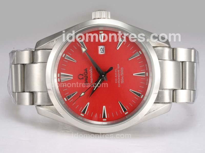 Omega Seamaster Aqua Terra Big Size Automatic with Red Dial