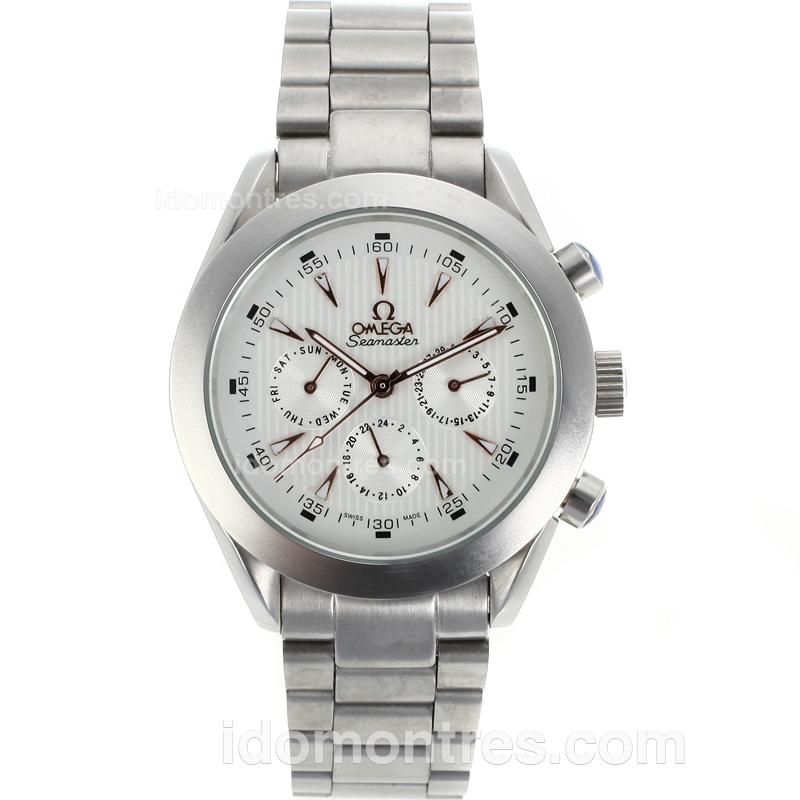 Omega Seamaster Automatic Stick Markers with White Dial S/S