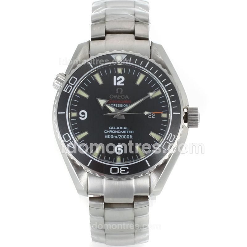 Omega Seamaster Co-Axial Swiss ETA 2836 Movement Ceramic Bezel with Black Dial-S/S